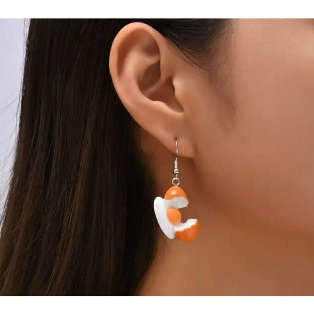 Fried Egg Earrings Breakfast Earrings Diner Earrings -Waitress Earrings Omelette